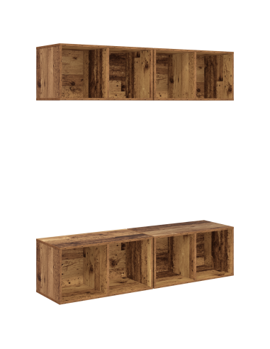 Set mobile TV 4 pcs Legno vecchio 37 x 37 x 72 cm