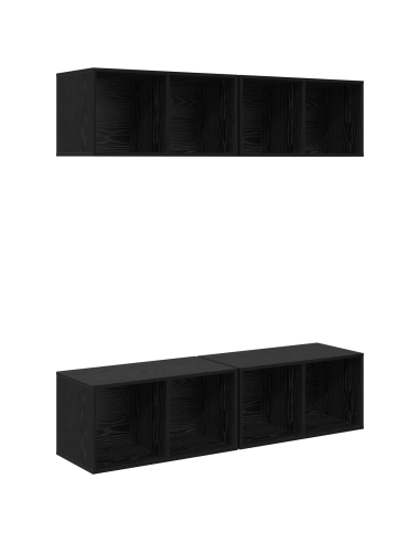 Set mobile TV 4 pcs Rovere Nero 37 x 37 x 72 cm