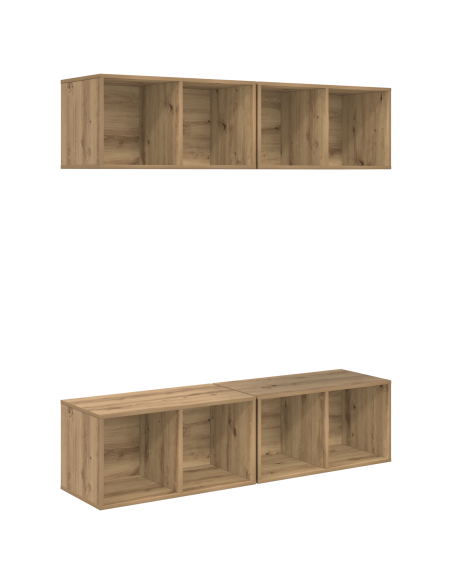 Mobile TV da Parete 4 pcs rovere artigianale 37 x 37 x 72 cm