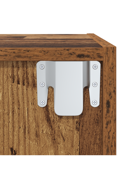 Mobile TV da Parete 4 pcs Legno antico 37 x 37 x 107.5 cm