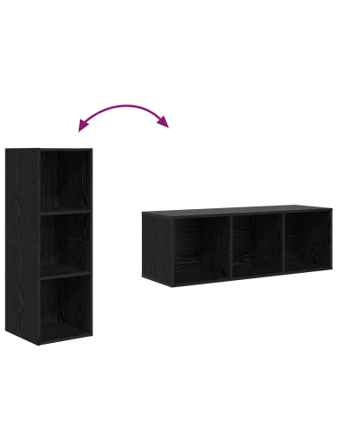 Set mobile TV 4 pcs Rovere Nero 37 x 37 x 107,5 cm