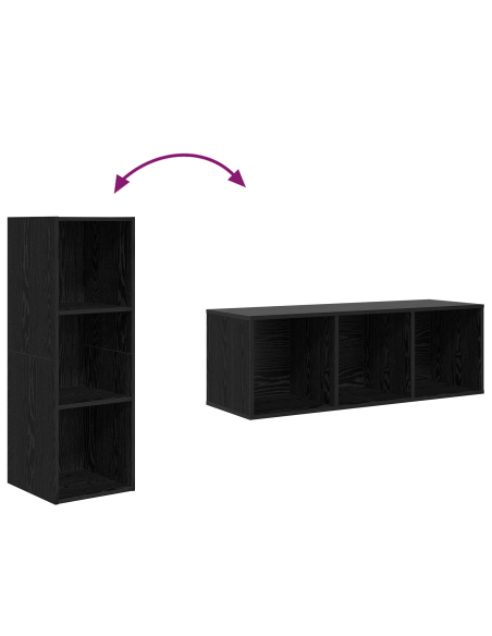 Mobile TV da Parete 4 pcs Rovere nero 37 x 37 x 107.5 cm