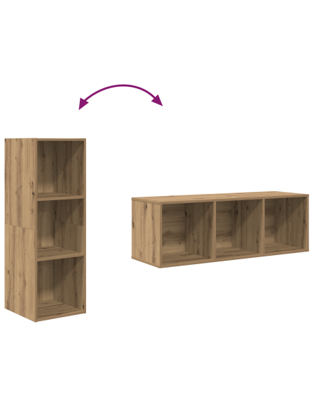 Mobile TV da Parete 4 pcs rovere artigianale 37 x 37 x 107.5 cm