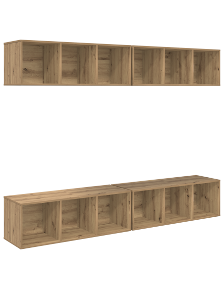 Mobile TV da Parete 4 pcs rovere artigianale 37 x 37 x 107.5 cm