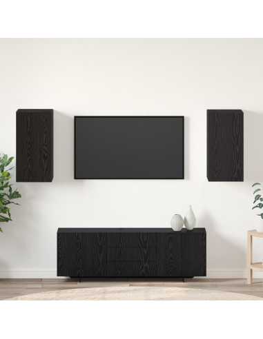 Mobile TV da Parete 2 pcs Rovere Nero 30,5 x 30 x 60 cm