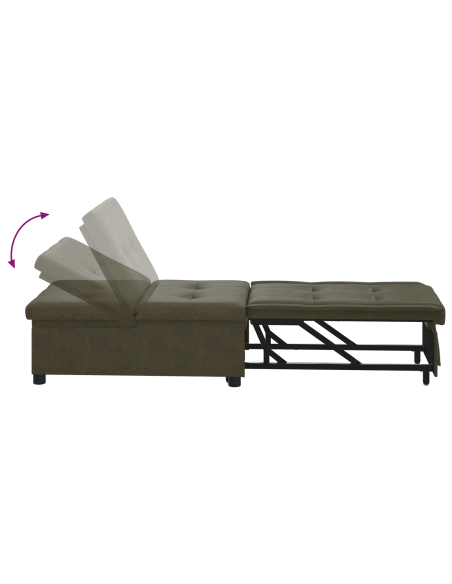Divano Letto 3-in-1 Estraibile Grigio Scuro in Microfibra