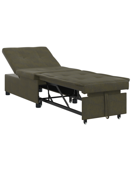 Divano Letto 3-in-1 Estraibile Grigio Scuro in Microfibra