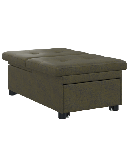Divano Letto 3-in-1 Estraibile Grigio Scuro in Microfibra