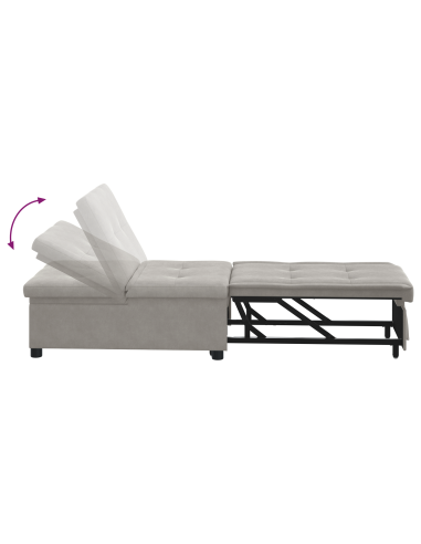 Divano Letto Estraibile Grigio chiaro 194 x 67 x 82 cm