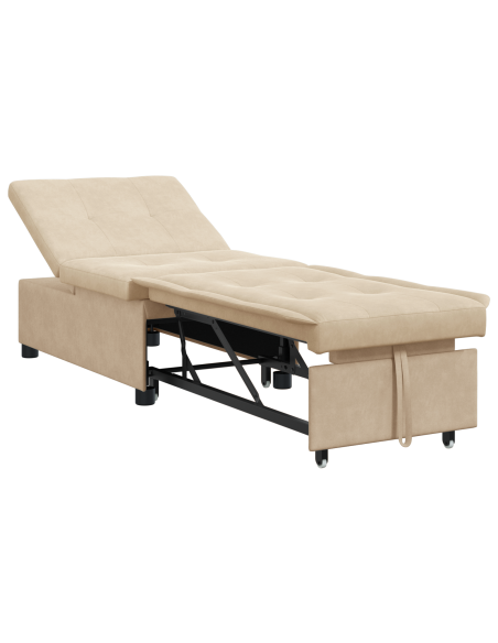 Divano letto 3-in-1 in tessuto crema