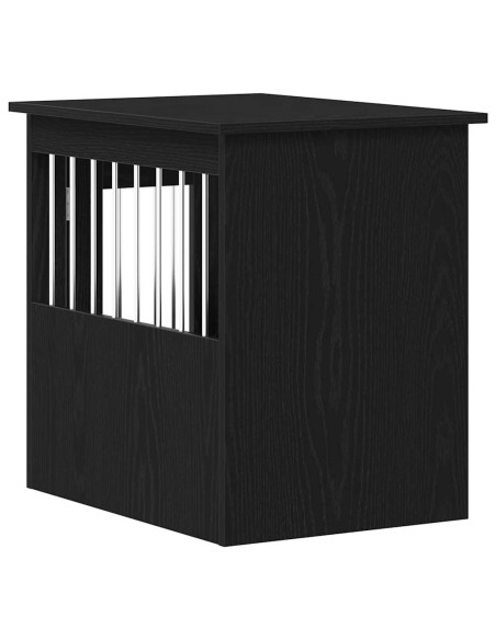 Trasportino per Cani Rovere Nero 62x45x59 cm in Legno Aggregato