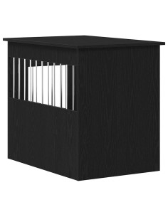 Mobile per cuccia per cani Rovere Nero 80x55x68 cm in legno ingegnerizzato 2