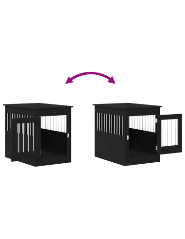 Mobile per cuccia per cani Rovere Nero 80x55x68 cm in legno ingegnerizzato