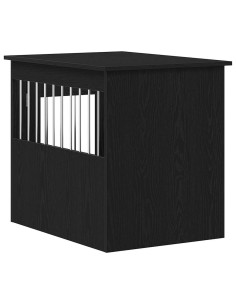 Mobile per cuccia per cani Rovere Nero 75x55x65 cm in legno ingegnerizzato 2