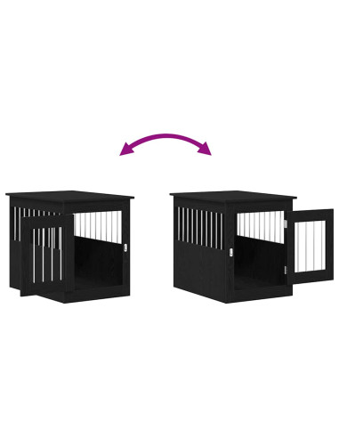 Mobile per cuccia per cani Rovere Nero 75x55x65 cm in legno ingegnerizzato