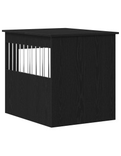 Mobile per cuccia per cani Rovere Nero 80x64,5x71 cm in legno ingegnerizzato 2
