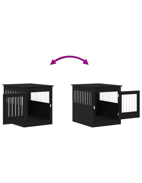 Mobile per cuccia per cani Rovere Nero 80x64,5x71 cm in legno ingegnerizzato