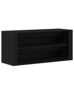 Panca Scarpiera Rovere Nero 100x35x45 cm in Legno di Argilla