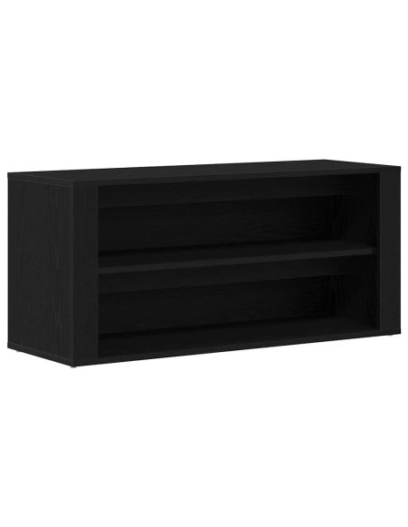 Panca Scarpiera Rovere Nero 100x35x45 cm in Legno di Argilla