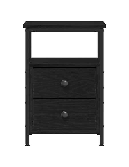 Comodini 2 pz Rovere Nero 34x35,5x50 cm Legno di Argilla
