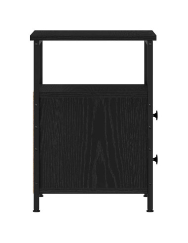 Comodini 2 pz Rovere Nero 34x35,5x50 cm Legno di Argilla