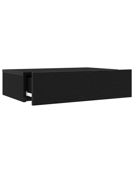 Mobile TV con luci a LED Rovere Nero 60x35x15,5 cm