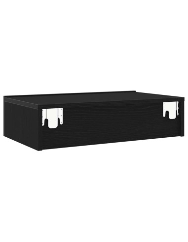 Mobile TV con luci a LED Rovere Nero 60x35x15,5 cm