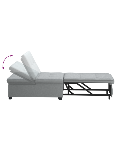 Divano Letto 3-in-1 - Design Estraibile in Tessuto Grigio Chiaro