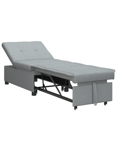Divano Letto Estraibile 50cm Grigio chiaro Legno compensato
