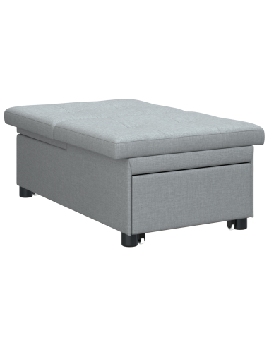 Divano Letto Estraibile 50cm Grigio chiaro Legno compensato