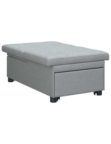Divano Letto 3-in-1 - Design Estraibile in Tessuto Grigio Chiaro