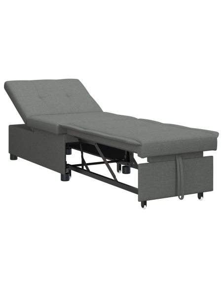 Divano Letto 3-in-1 - Design Pieghevole, Tessuto Grigio Scuro