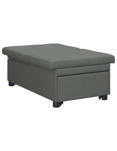 Divano Letto 3-in-1 - Design Pieghevole, Tessuto Grigio Scuro