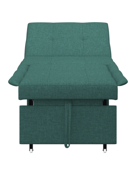 Letto Sofa 3-in-1 - Design Estraibile in Tessuto Verde Scuro