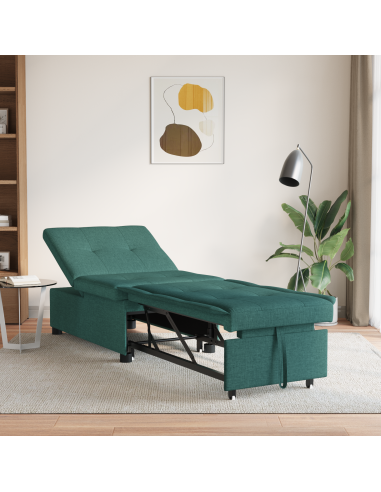 Divano Letto Estraibile 50cm Verde Scuro Legno compensato