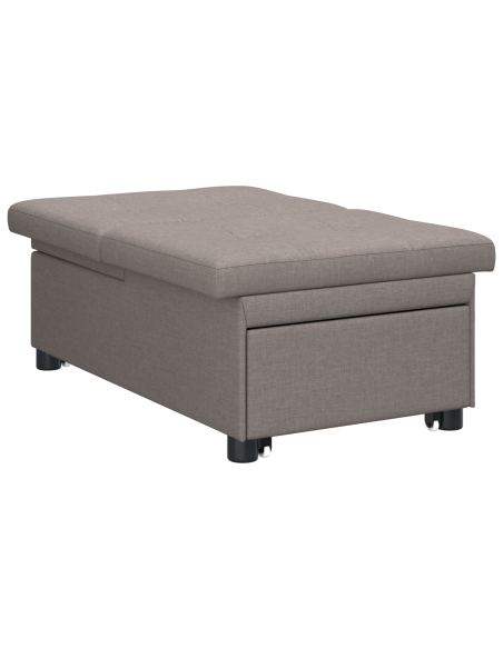Divano letto 3-in-1 con design estraibile in tessuto tortora