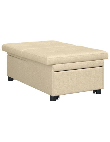 Divano Letto Estraibile Crema 194 x 50 x 82 cm Legno compensato