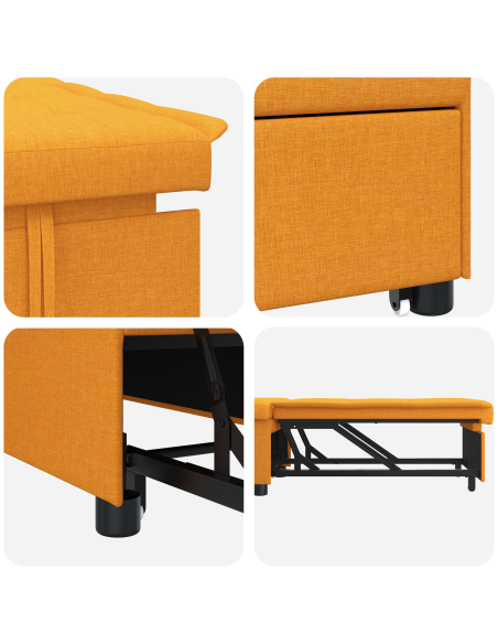 Divano Letto 3-in-1 di , in tessuto giallo scuro