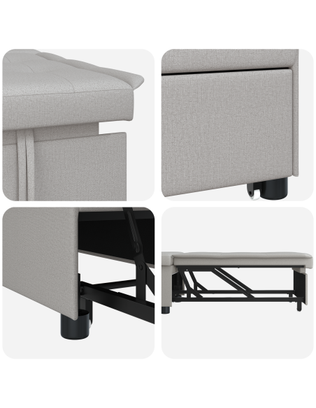 Divano Letto 3-in-1 Grigio Nuvola di