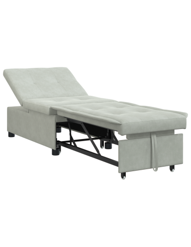 Divano letto Grigio chiaro 194 x 67 x 82 cm Velluto