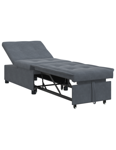 Divano letto Grigio scuro 194 x 67 x 82 cm Velluto