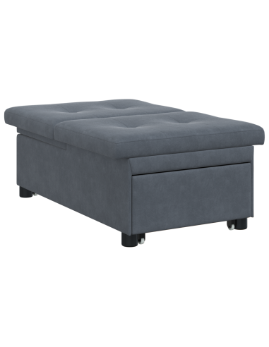 Divano letto Grigio scuro 194 x 67 x 82 cm Velluto