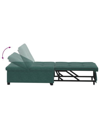 Divano letto Verde Scuro 194 x 67 x 82 cm Velluto