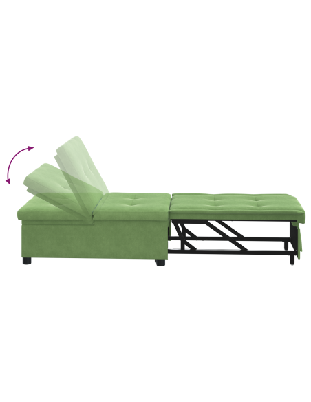 Divano Letto Design 3-in-1 Velluto Verde Chiaro
