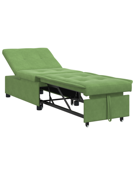 Divano Letto Design 3-in-1 Velluto Verde Chiaro