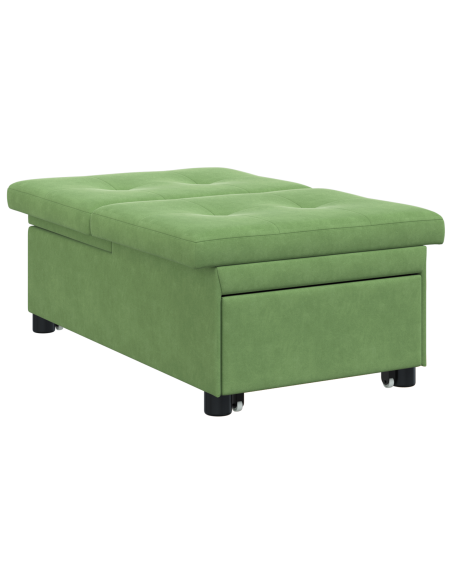 Divano Letto Design 3-in-1 Velluto Verde Chiaro