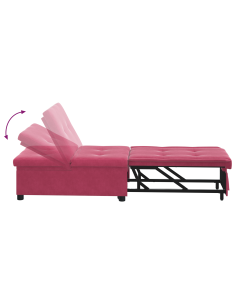 Divano letto Rosso Vino 194 x 67 x 82 cm Velluto 2