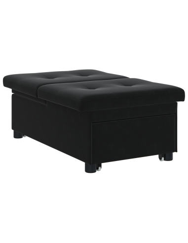 Divano letto Nero 194 x 67 x 82 cm Velluto