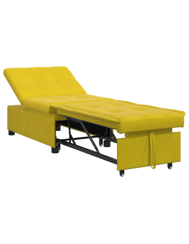 Divano letto Giallo 194 x 67 x 82 cm Velluto