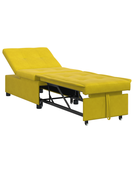Divano Letto 3-in-1 Design Pull-Out Velluto Giallo